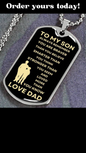 TO MY SON | LOVE DAD w YOUNG SON | DOG TAG NECKLACE