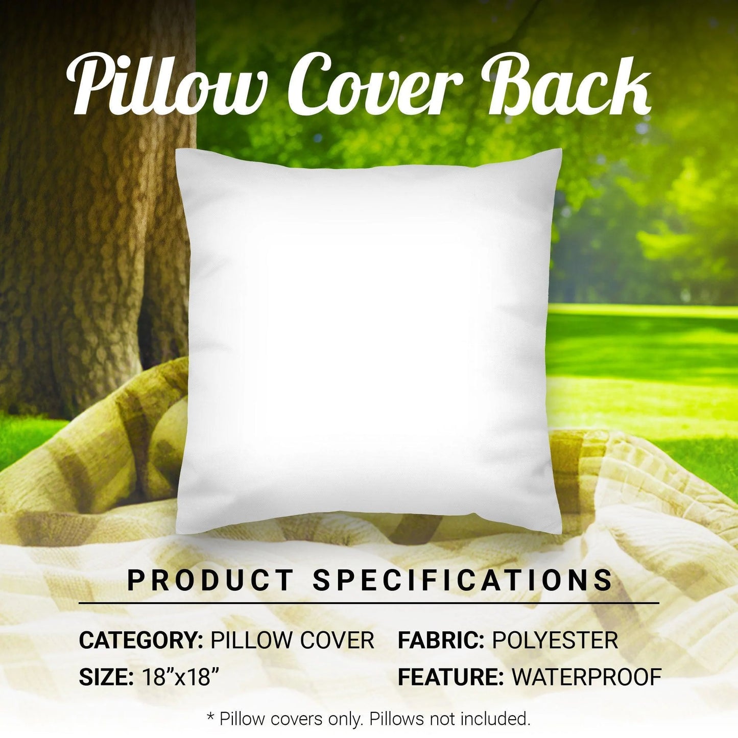 Patriotic Decoration Land of Free Waterproof Throw Pillow Covers 18X18 in Set