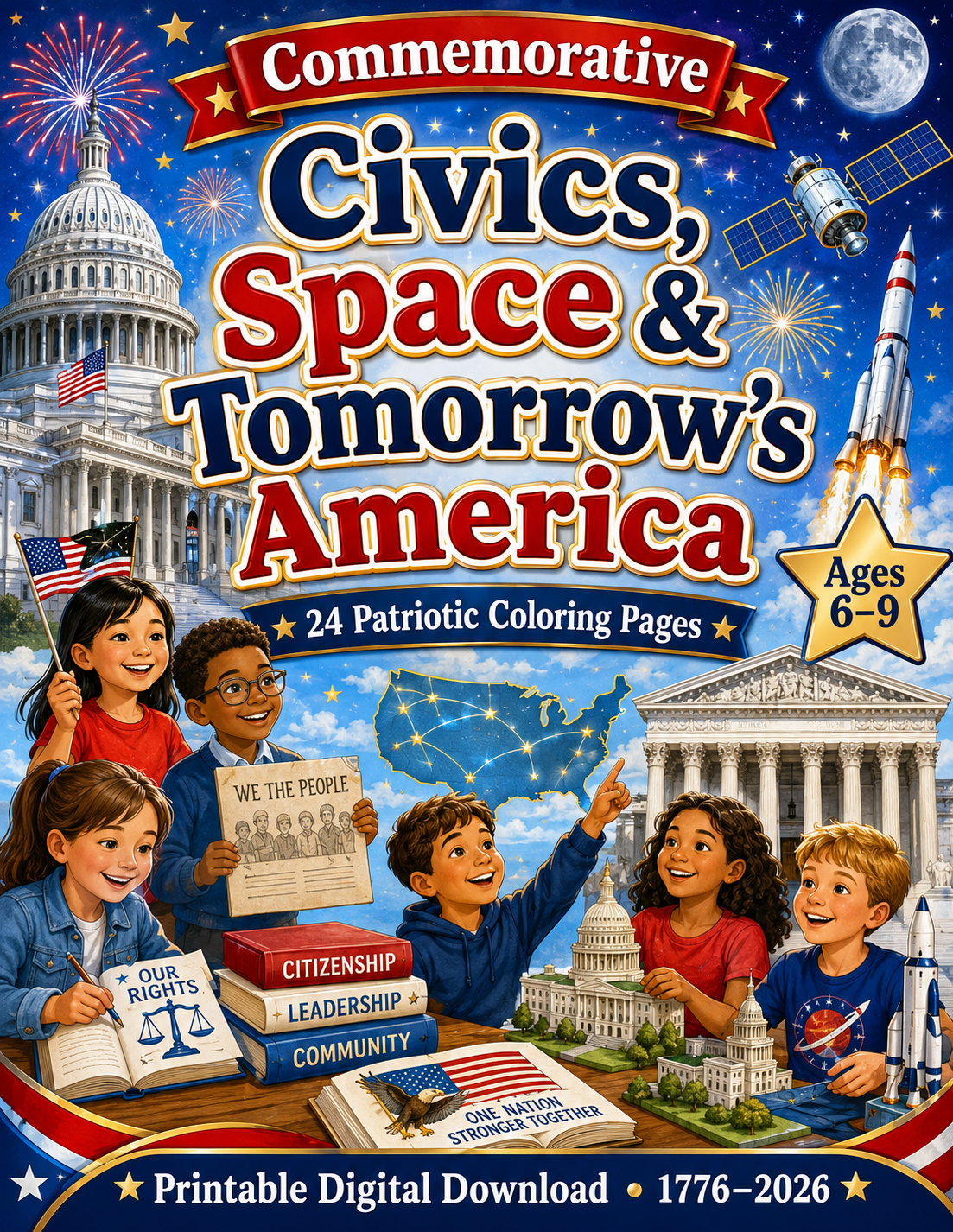 Coloring Book | Civics and Space Middle School CB Vol 3