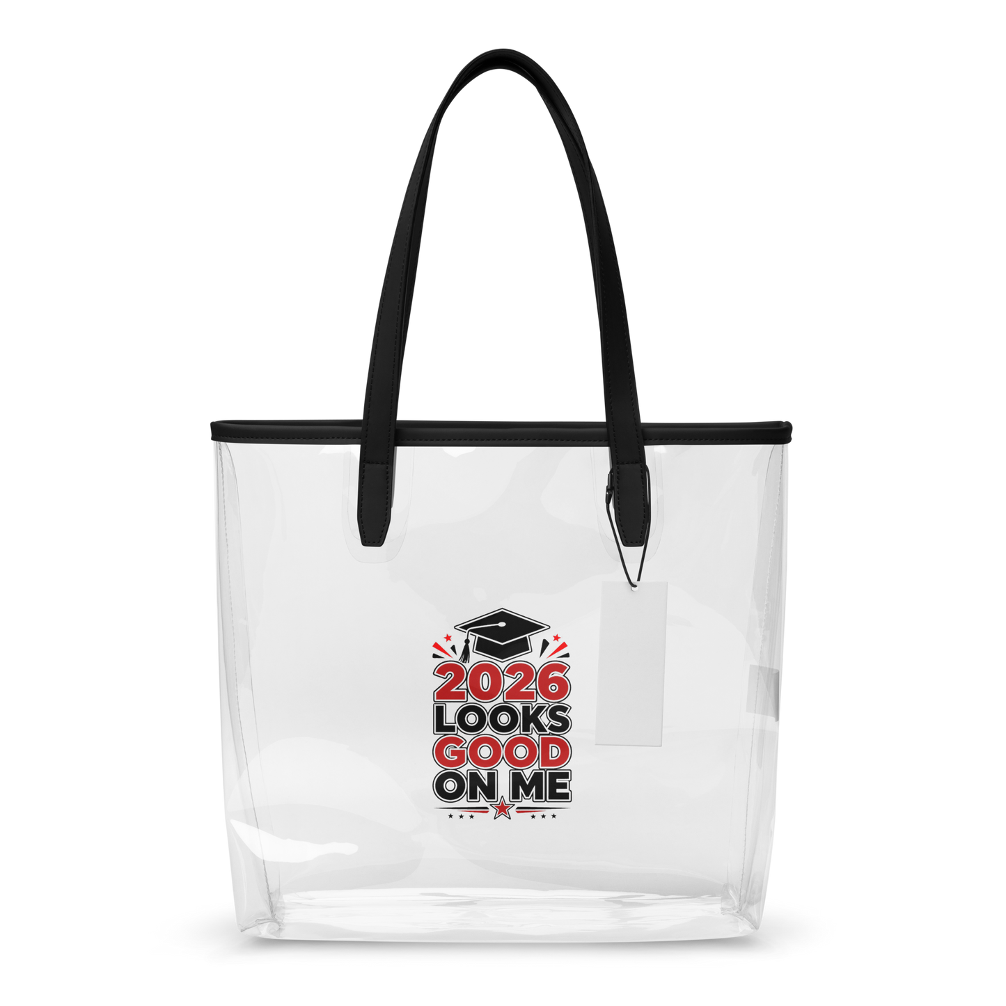 Graduation 2026 Clear tote bag I Red & Black | Graduation Tote