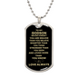 TO MY GODSON LOVE ALWAYS | FIST BUMP| TO MY GODSON | DOG TAG NECKLACE