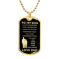 TO MY SON | LOVE DAD w YOUNG SON | DOG TAG NECKLACE