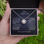 TO MY MOM - FROM DAUGHTER - LOVE KNOT NECKLACE