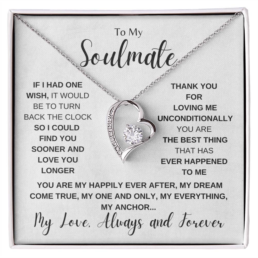 TO MY SOULMATE | EVERLASTING LOVE PENDANT NECKLACE | MY LOVE ALWAYS AND FOREVER