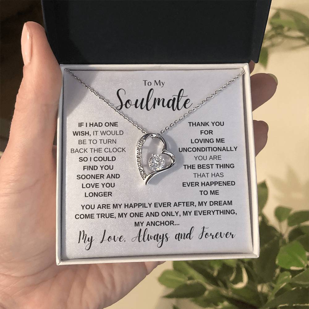 TO MY SOULMATE | EVERLASTING LOVE PENDANT NECKLACE | MY LOVE ALWAYS AND FOREVER