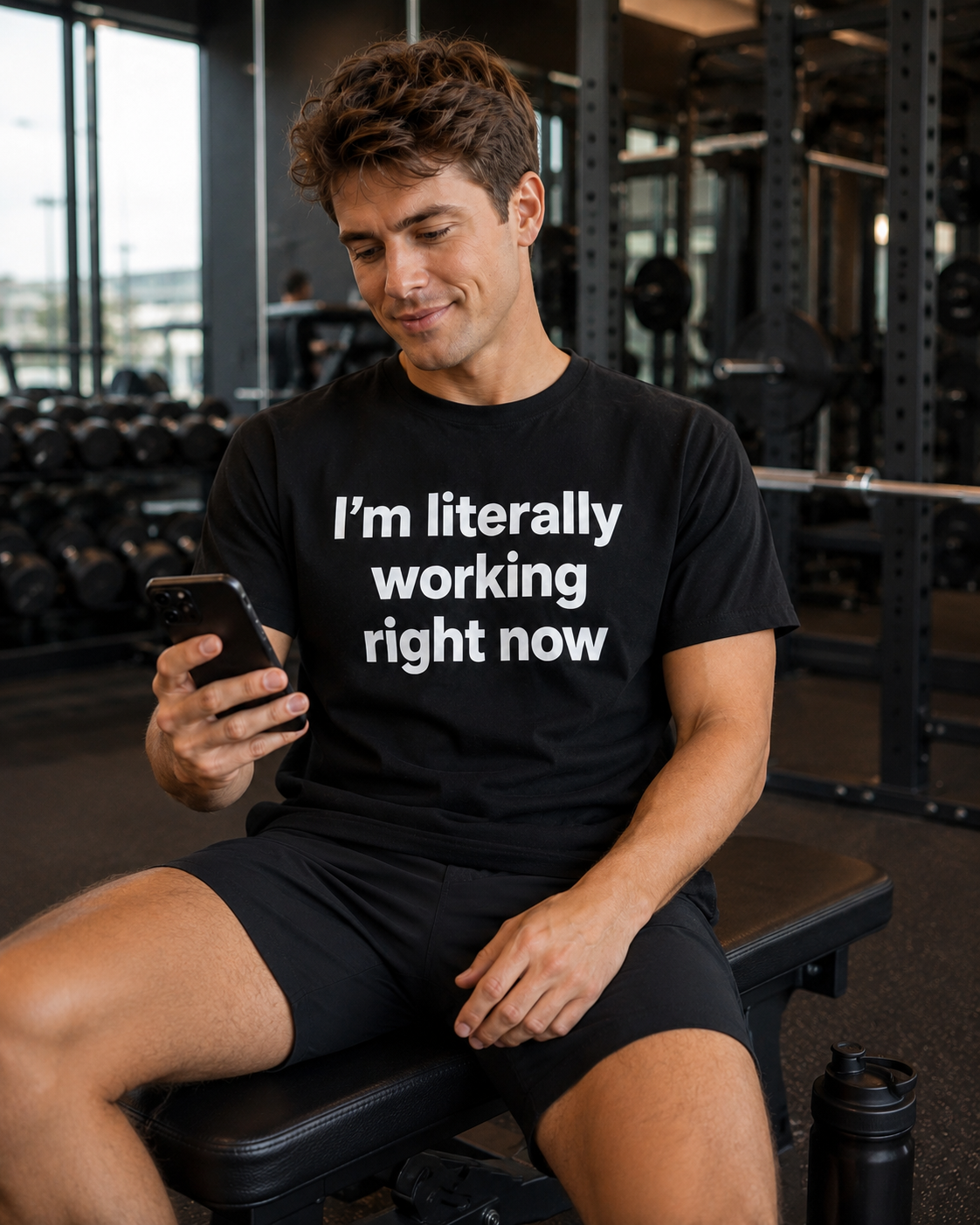I'm Literally Working Right Now T-Shirt BLACK