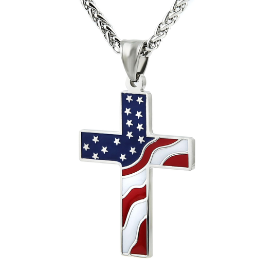 Cross Necklace | American Flag Pendant | Wave