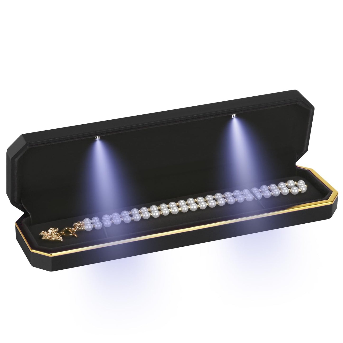 Long Chain Necklace Jewelry Gift Box Case with LED Light for Jewelry Display