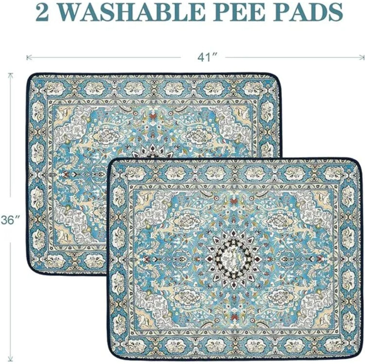 Reusable Washable Dog Pee Pads (2 Pack) – Super Absorbent Leakproof Puppy Training Pads 36x41