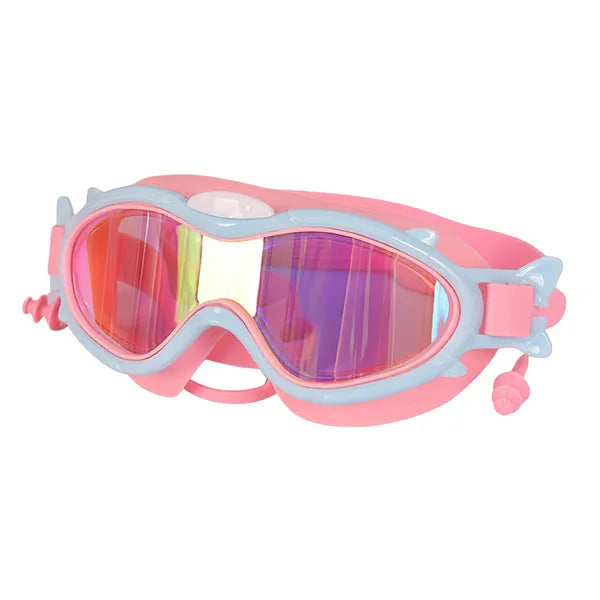 Kids Swim Goggles with Ear Plugs – UV Protection, Anti-Fog, Leak-Proof, Wide View (Ages 3-16)