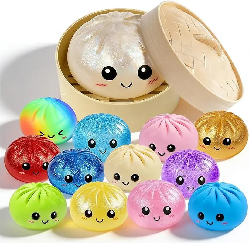 Random Colors Multi-Quantity Gift Squeeze Baozi Toys, Holiday Party Supplies, Party Prize Bag Awards, Squeeze Fun Gift for Kids, Adding Life Fun, Holiday Party Activity Gift Supply, for Halloween Christmas Thanksgiving Gifts