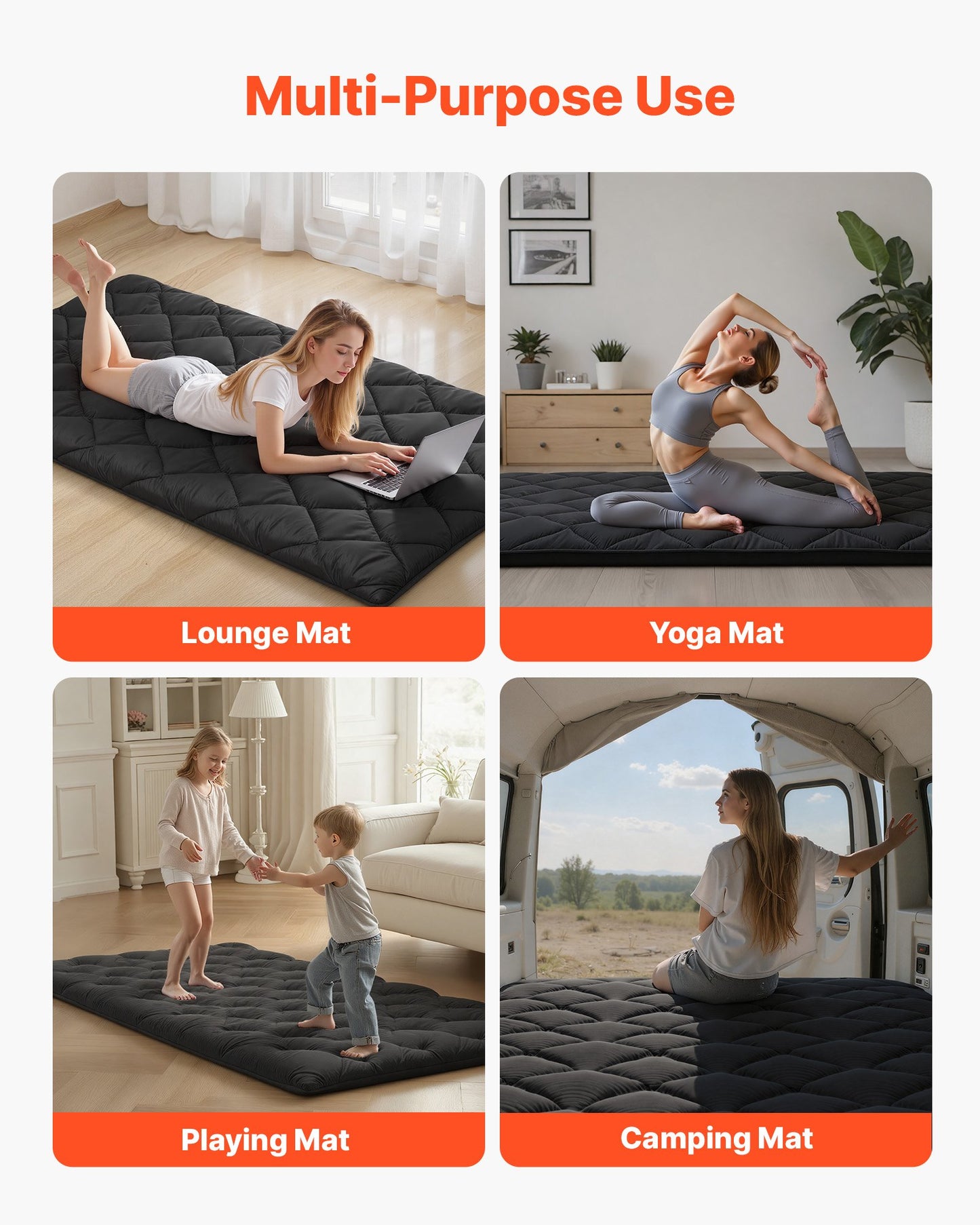Japanese Tatami Mat, Twin Size, Foldable Futon