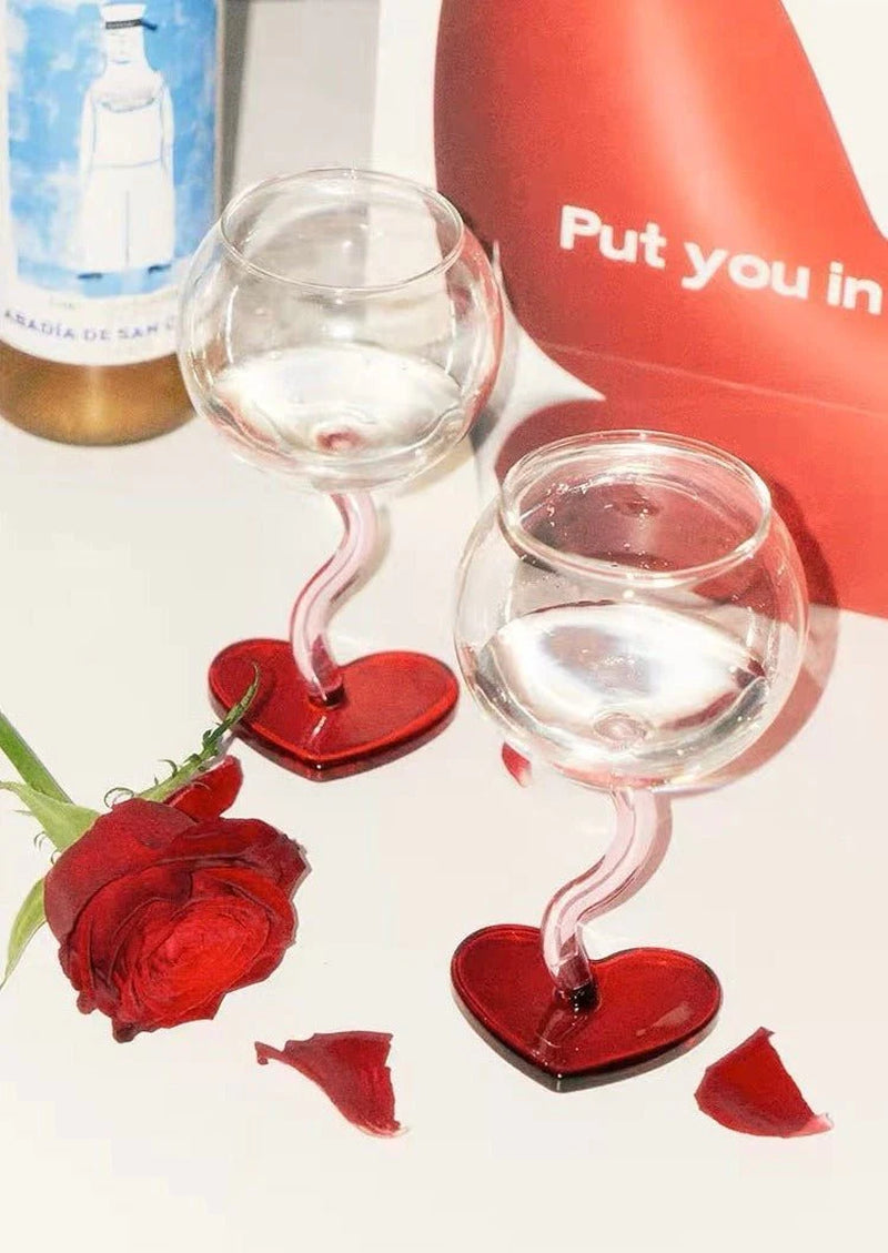 Valentine'S Gift Box: Retro Wavy Goblet Set of 4 Pcs - Gifts for Valentine'S Day, Wedding, Anniversary