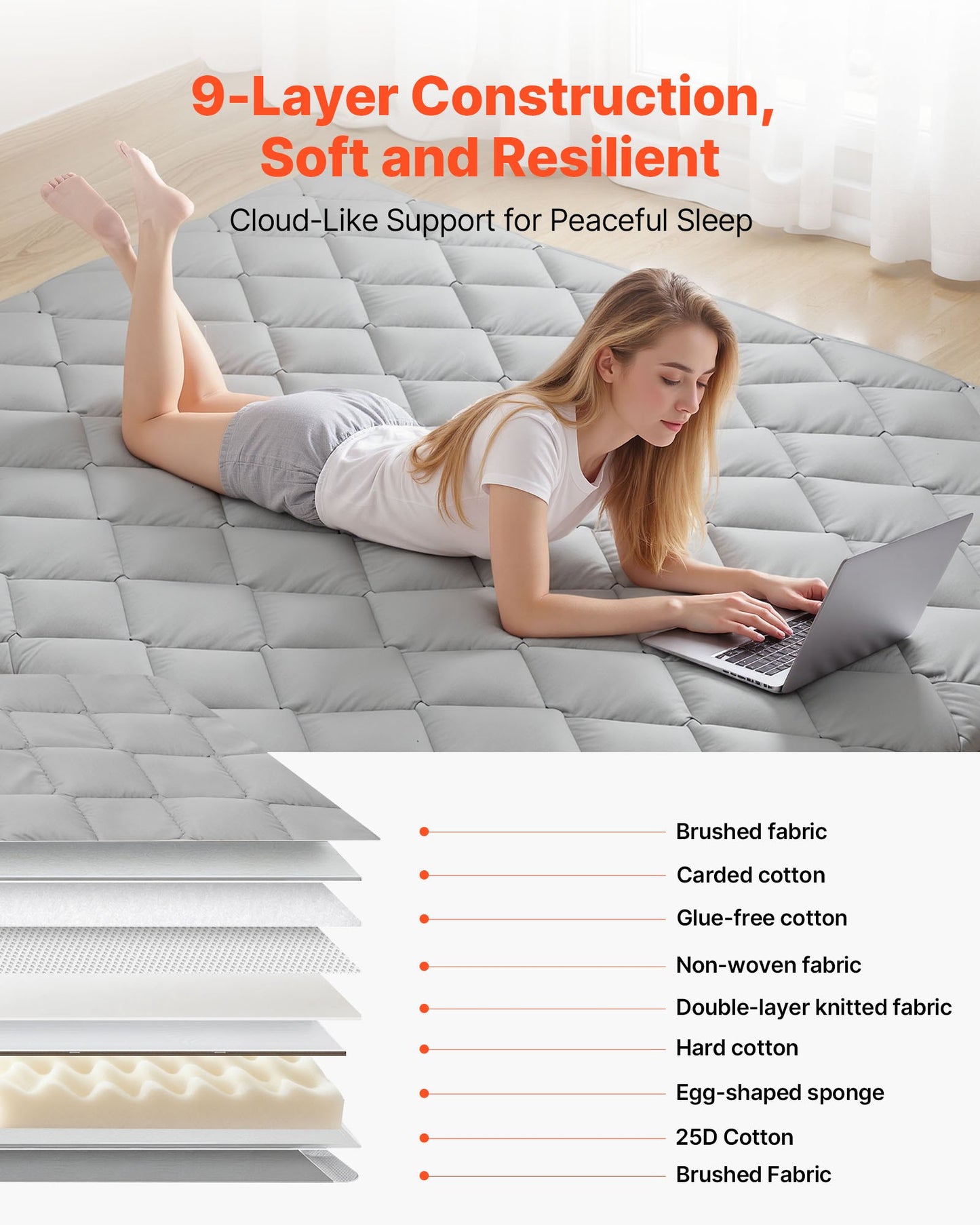 Japanese Tatami Mat, Queen Size Foldable Futon Mattress