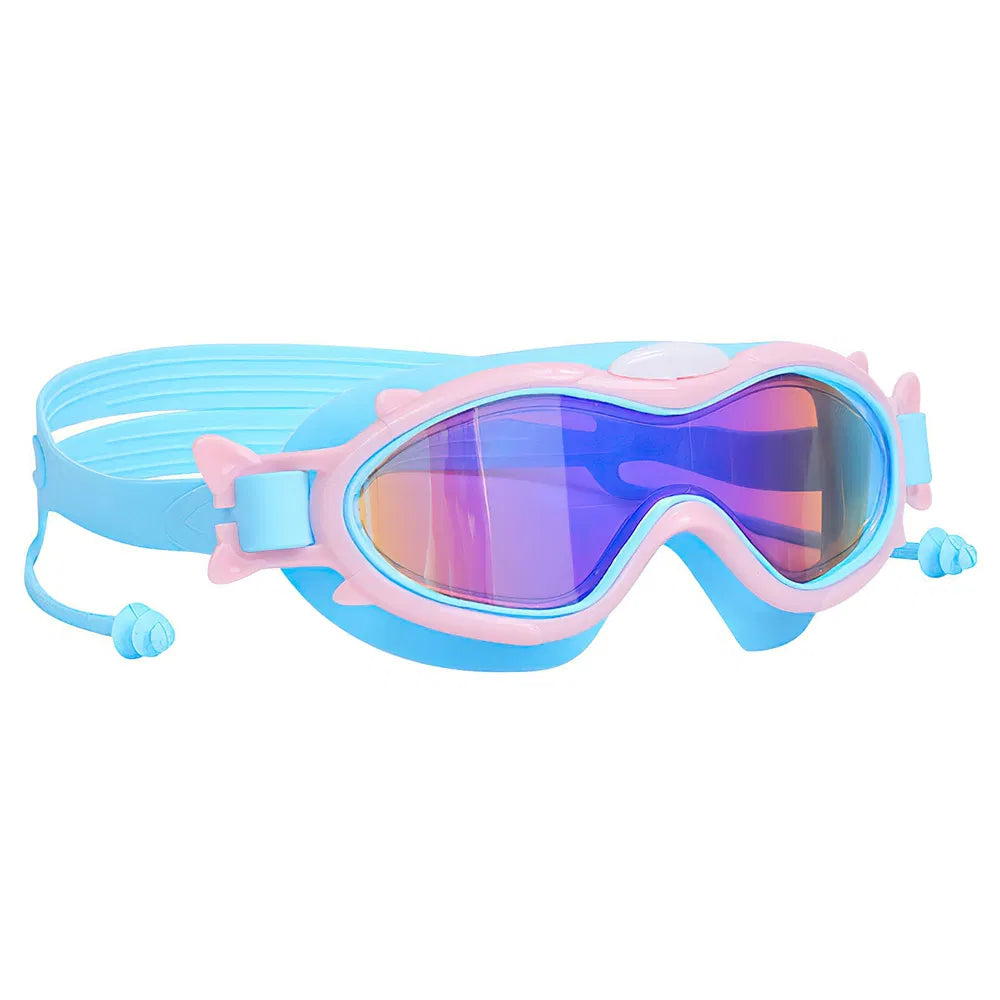Kids Swim Goggles with Ear Plugs – UV Protection, Anti-Fog, Leak-Proof, Wide View (Ages 3-16)