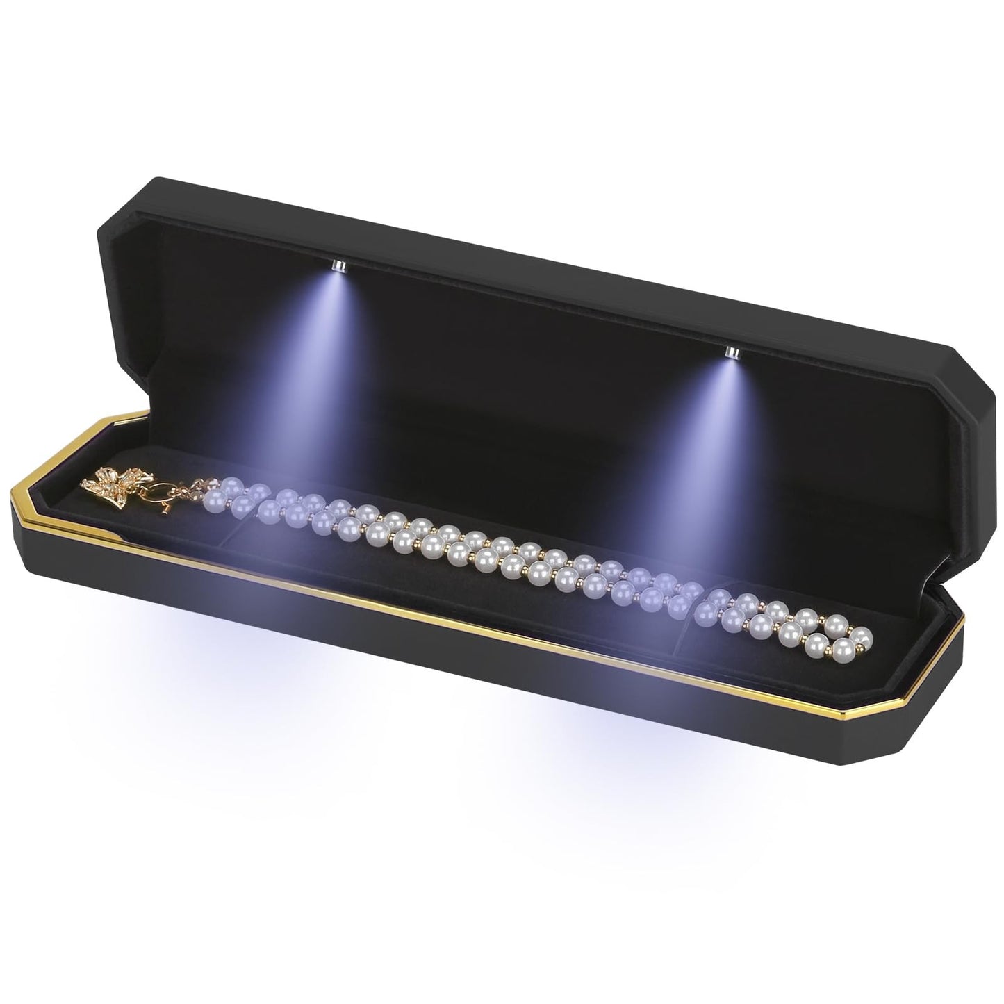 Long Chain Necklace Jewelry Gift Box Case with LED Light for Jewelry Display