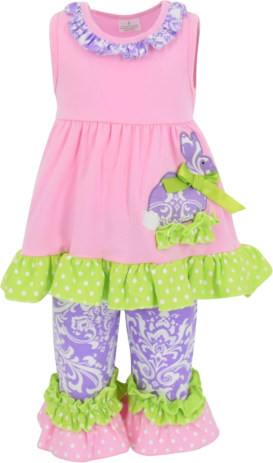 Girls Damask Easter Bunny Easter Outfit