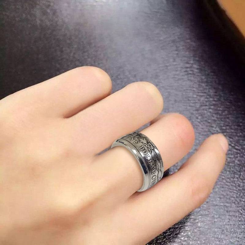 Coin inspired American pride ring for patriotic jewelry gifts