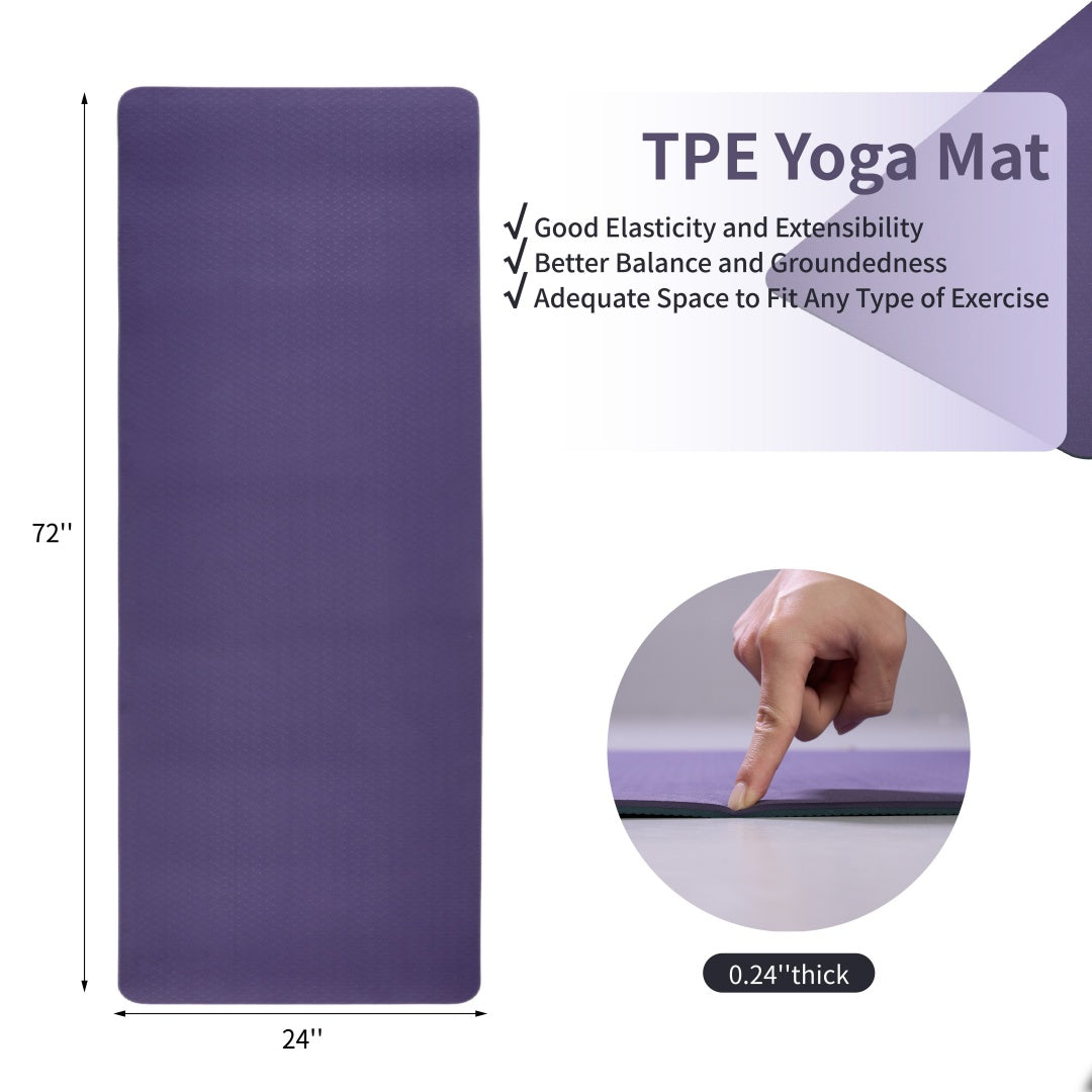 Yoga Mat | Exercise Floor Mat | Non-Slip 72 X 24
