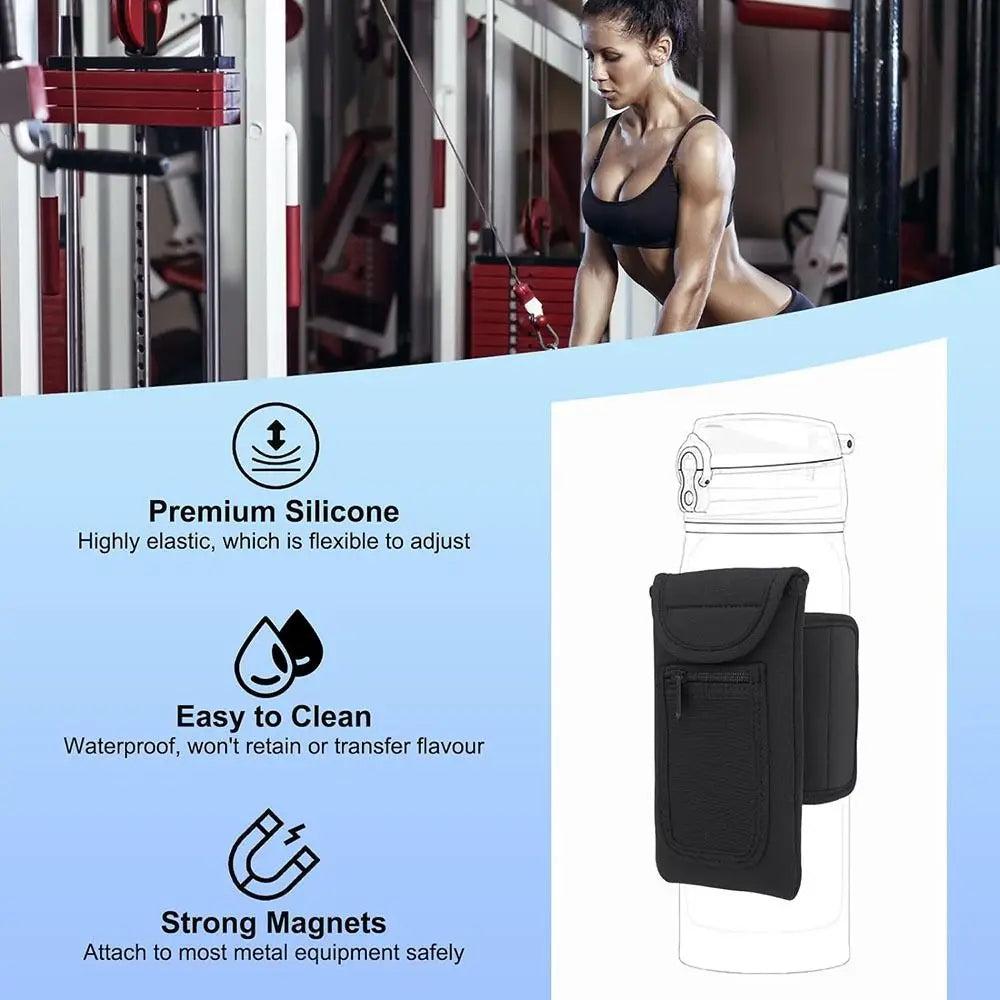 Universal Water Bottle Sleeve & Magnetic Water Bottle Holder with Pokets