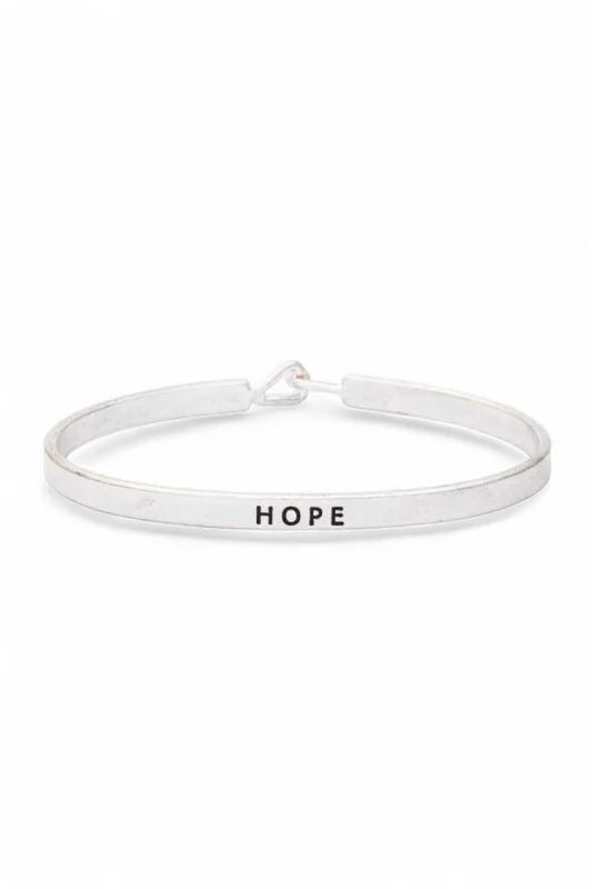 HOPE Engraved Hook Bangle
