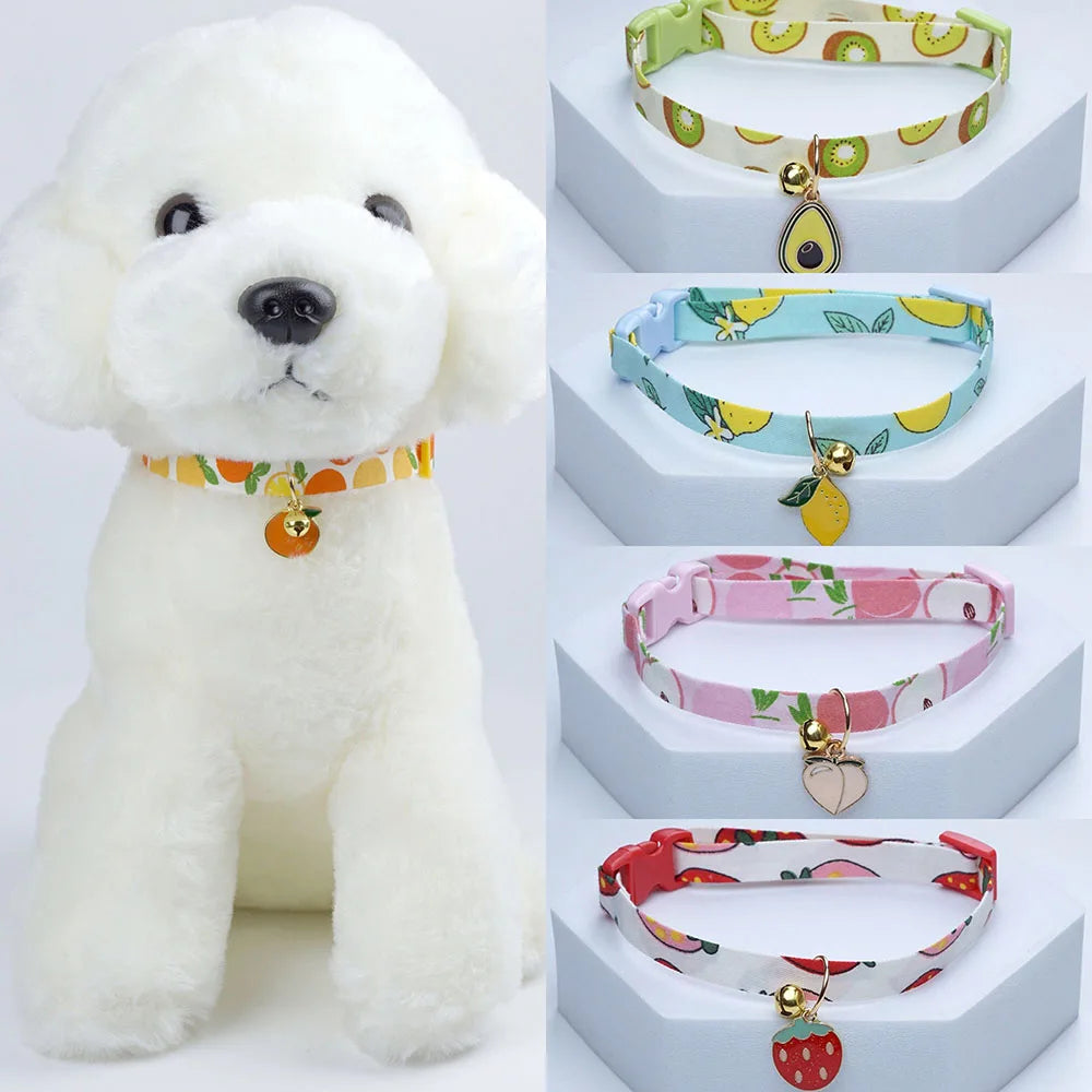 New Kawaii Cat Collar with Bell Cute Necklace for Small Dog Pet Flower Necklace Adjustable Kitten Neck Collar Cat Accessories