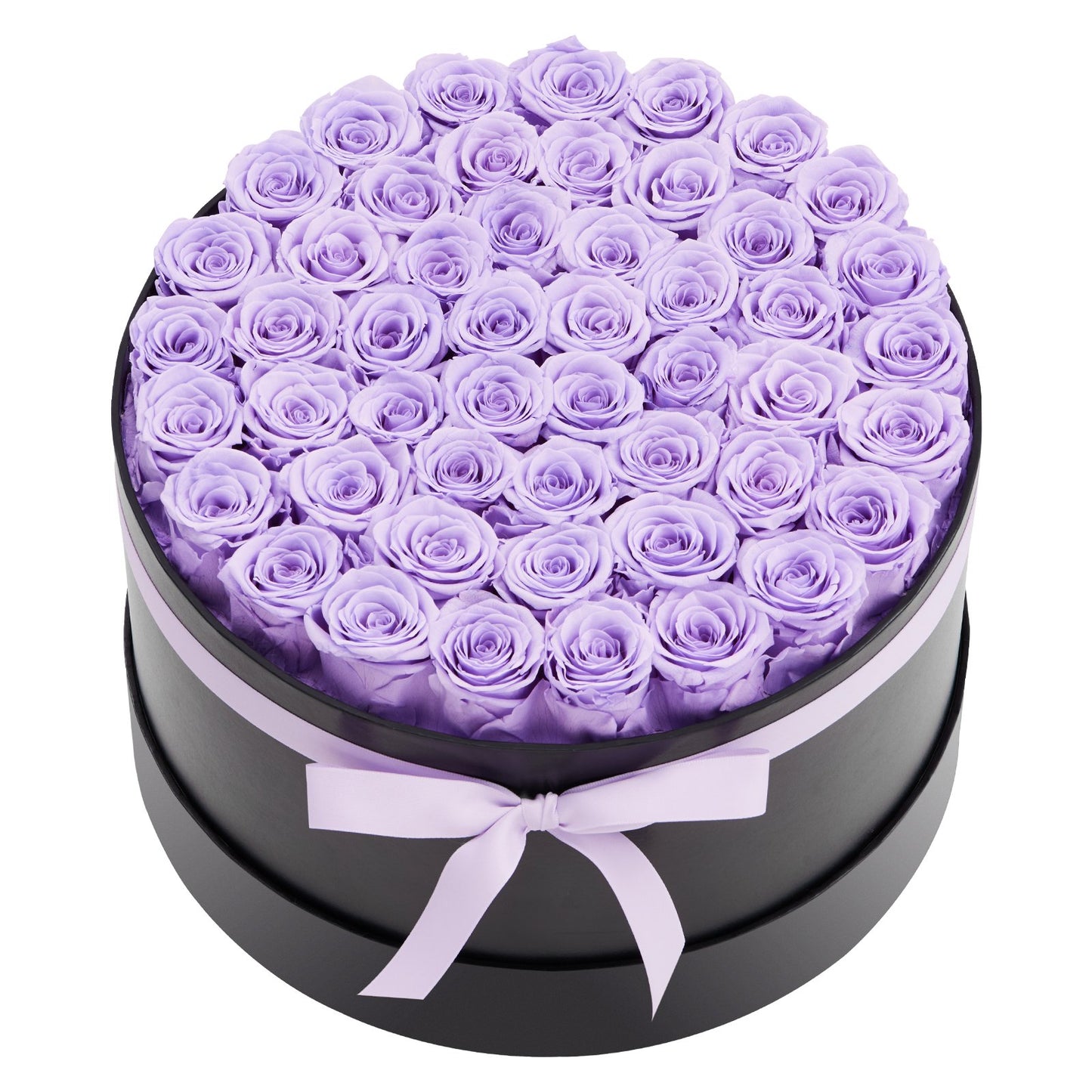 Forever Flowers Preserved Roses Gift | 50 Roses in Round Box | Anniversary, Mother's Day, Valentine's Gift | Lasts 3+ Years