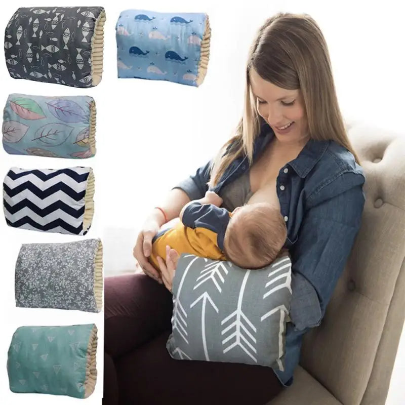 Adjustable Baby Nursing Arm Pillow – Soft Cotton Breastfeeding Cushion, Washable
