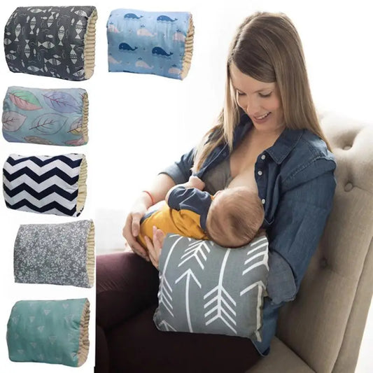 Adjustable Baby Nursing Arm Pillow – Soft Cotton Breastfeeding Cushion, Washable
