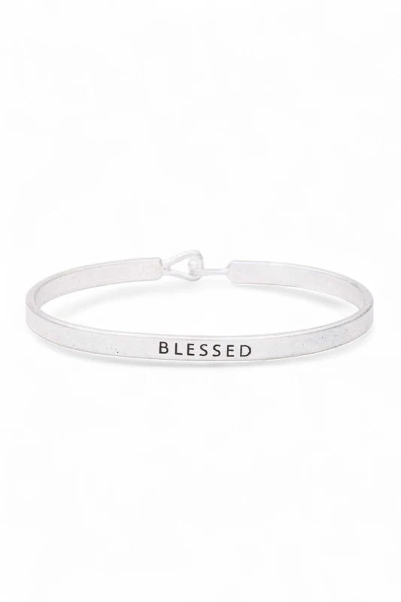 BLESSED Engraved Hook Bangle
