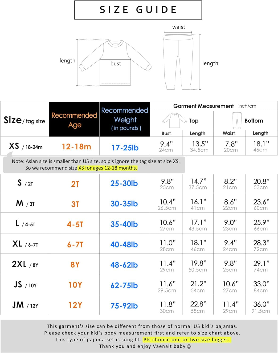 12M-12Y Infant Kids Junior Boys Girls Animal Truck Rabbit Character 100% Cotton Pajamas Set