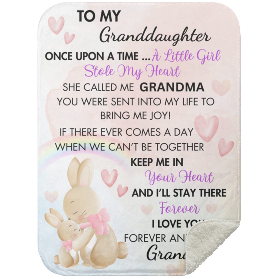 Premium Soft Baby Blanket Fluffy Sherpa 30x40 To My Granddaughter