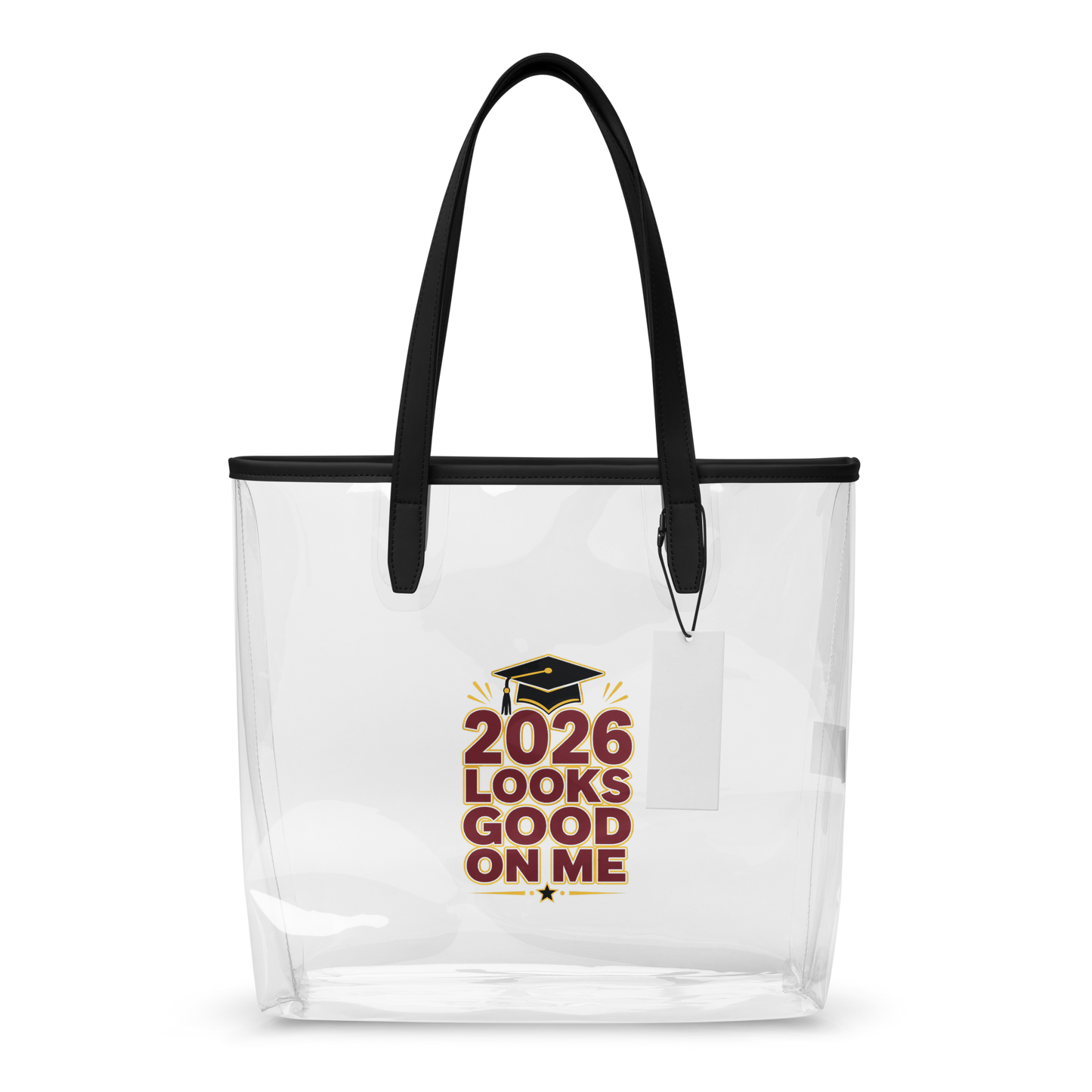 Graduation 2026 Clear tote bag I Maroon & Gold