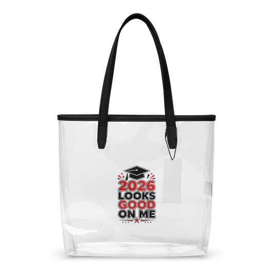 Graduation 2026 Clear tote bag I Red & Black | Graduation Tote