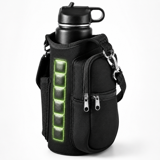 Water Bottle Holder | Magnetic Water Bottle Carrier Bag W/ Phone Pocket Handle & Shoulder Strap
