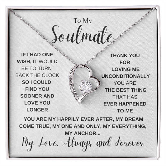 TO MY SOULMATE | EVERLASTING LOVE PENDANT NECKLACE | MY LOVE ALWAYS AND FOREVER