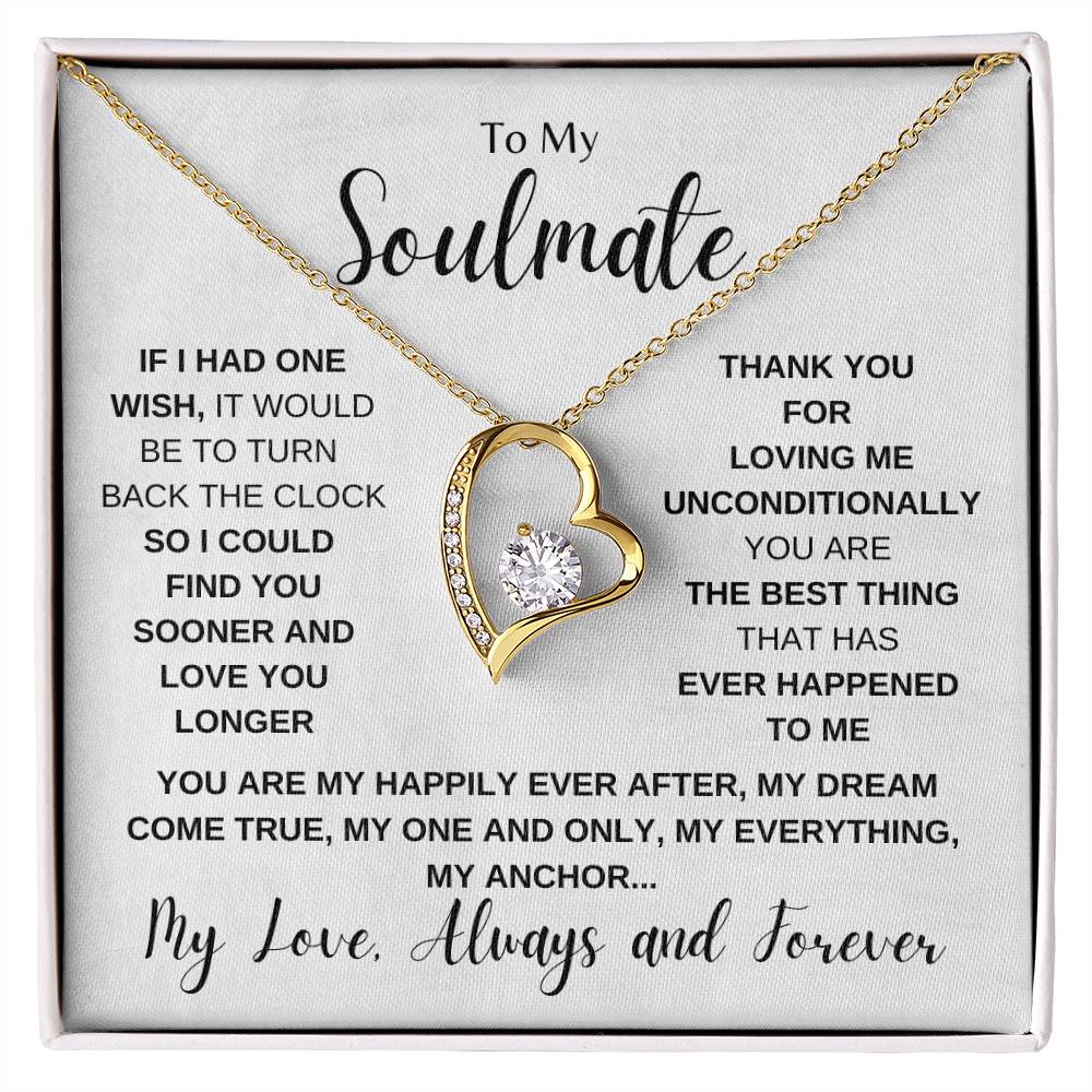 TO MY SOULMATE | EVERLASTING LOVE PENDANT NECKLACE | MY LOVE ALWAYS AND FOREVER
