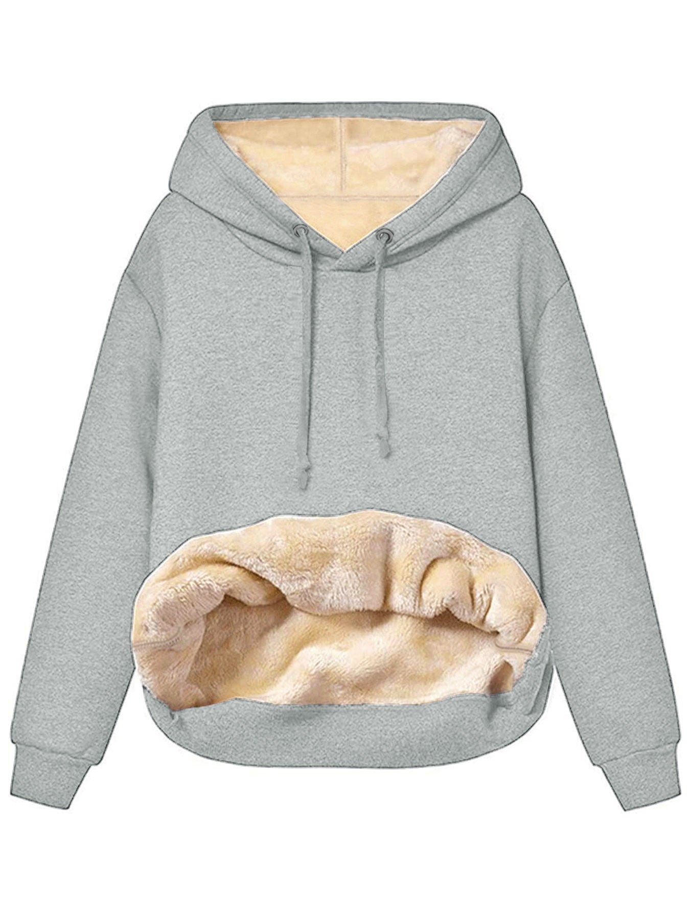 Fleece Pocket Hoodie Sweatshirt Jacket