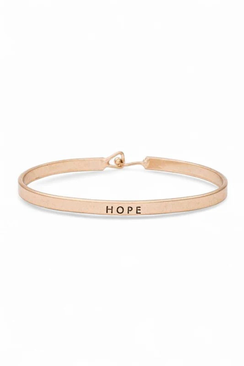 HOPE Engraved Hook Bangle