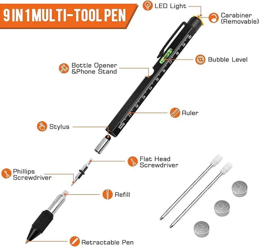9 in 1 Multitool Pen - Perfect Gift for Men