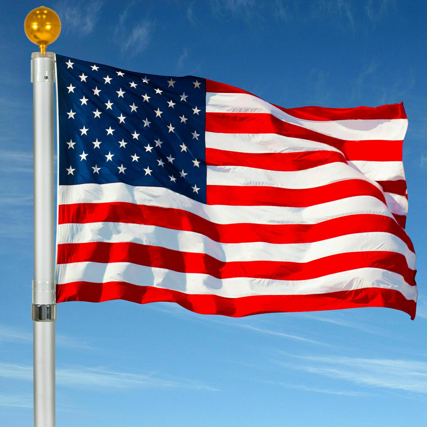 3x5ft US American Flag Heavy Duty Embroidered Stars and Stripes (w/Grommets)
