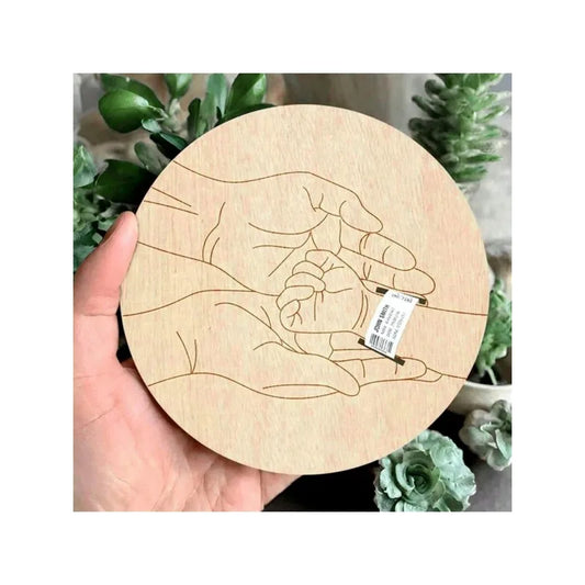 Newborn Baby Announcement Sign, Wooden Engraved Baby Birth Hospital Bracelet Holder Hello World Newborn Announcement Board Welcome Baby Shower Decor