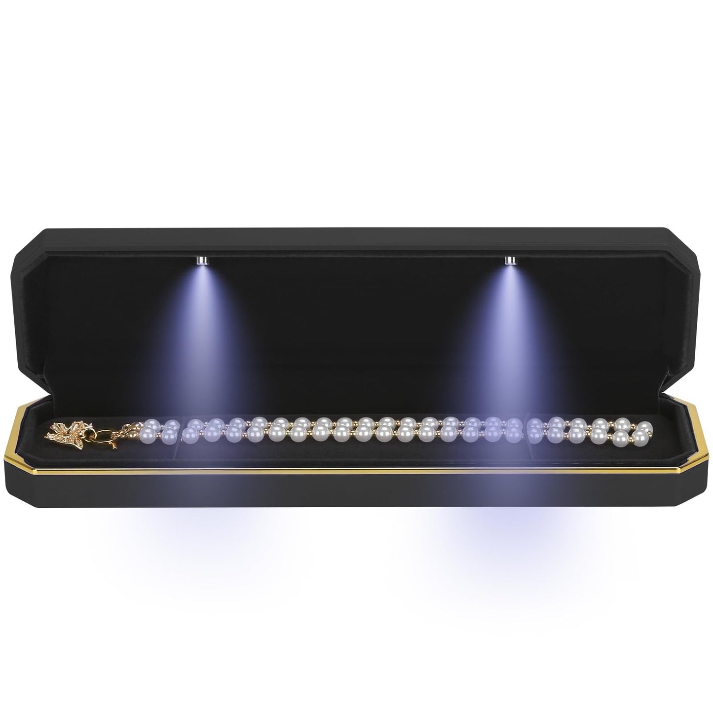Long Chain Necklace Jewelry Gift Box Case with LED Light for Jewelry Display