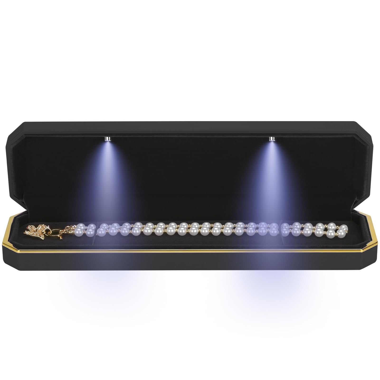 Long Chain Necklace Jewelry Gift Box Case with LED Light for Jewelry Display