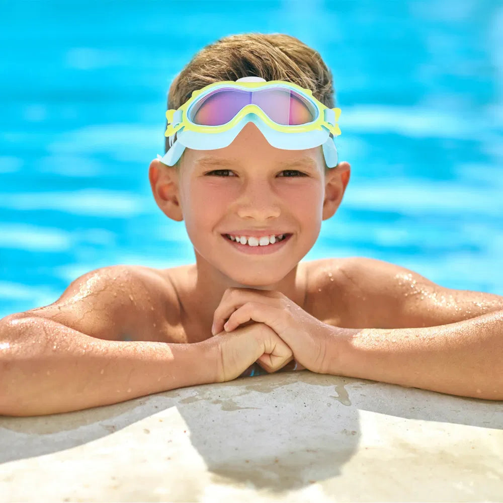 Kids Swim Goggles with Ear Plugs – UV Protection, Anti-Fog, Leak-Proof, Wide View (Ages 3-16)