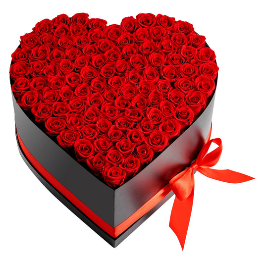 Forever Flowers Preserved Roses Gift | 100 Preserved Roses in Keepsake Box | Anniversary, Mother's Day, Valentine's Gift | Lasts 3+ Years