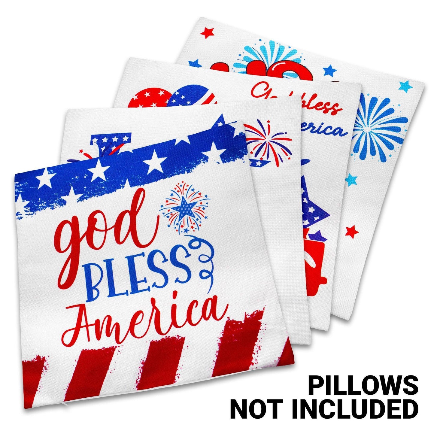 Patriotic Decoration Gnome Fireworks Waterproof Throw Pillow Covers 18X18 In