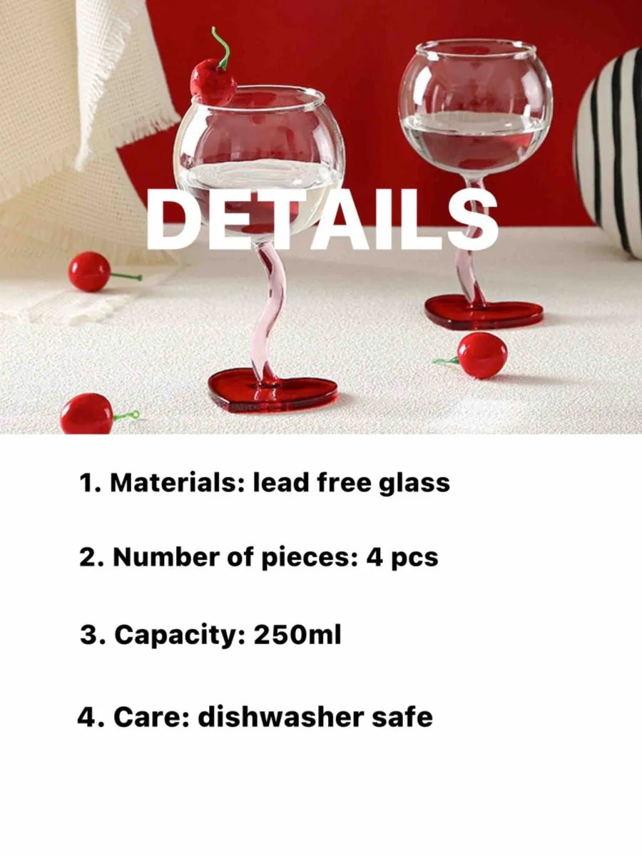 Valentine'S Gift Box: Retro Wavy Goblet Set of 4 Pcs - Gifts for Valentine'S Day, Wedding, Anniversary