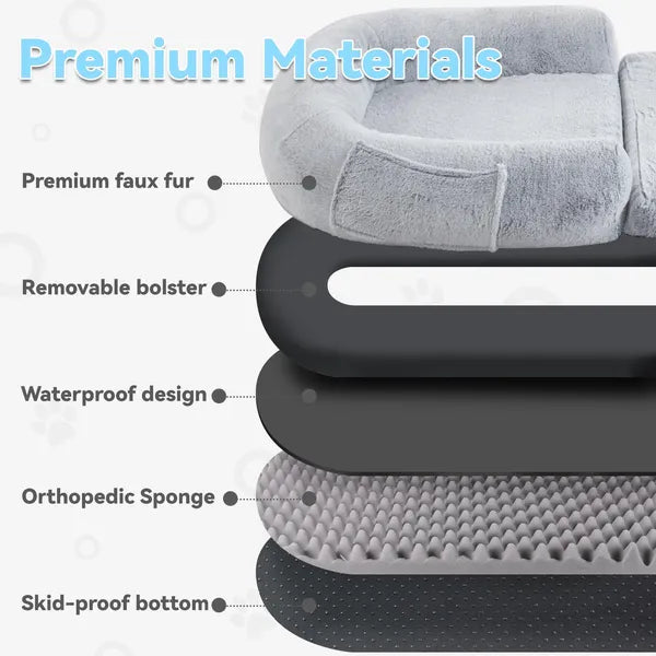 Human Dog Bed 71 X 43 X12 Dog Beds For Large Dogs Foldable Plush Washable Dog Bed For People Doze Off, Orthopedic Dog Beds For Humans Size Fits You And Pets
