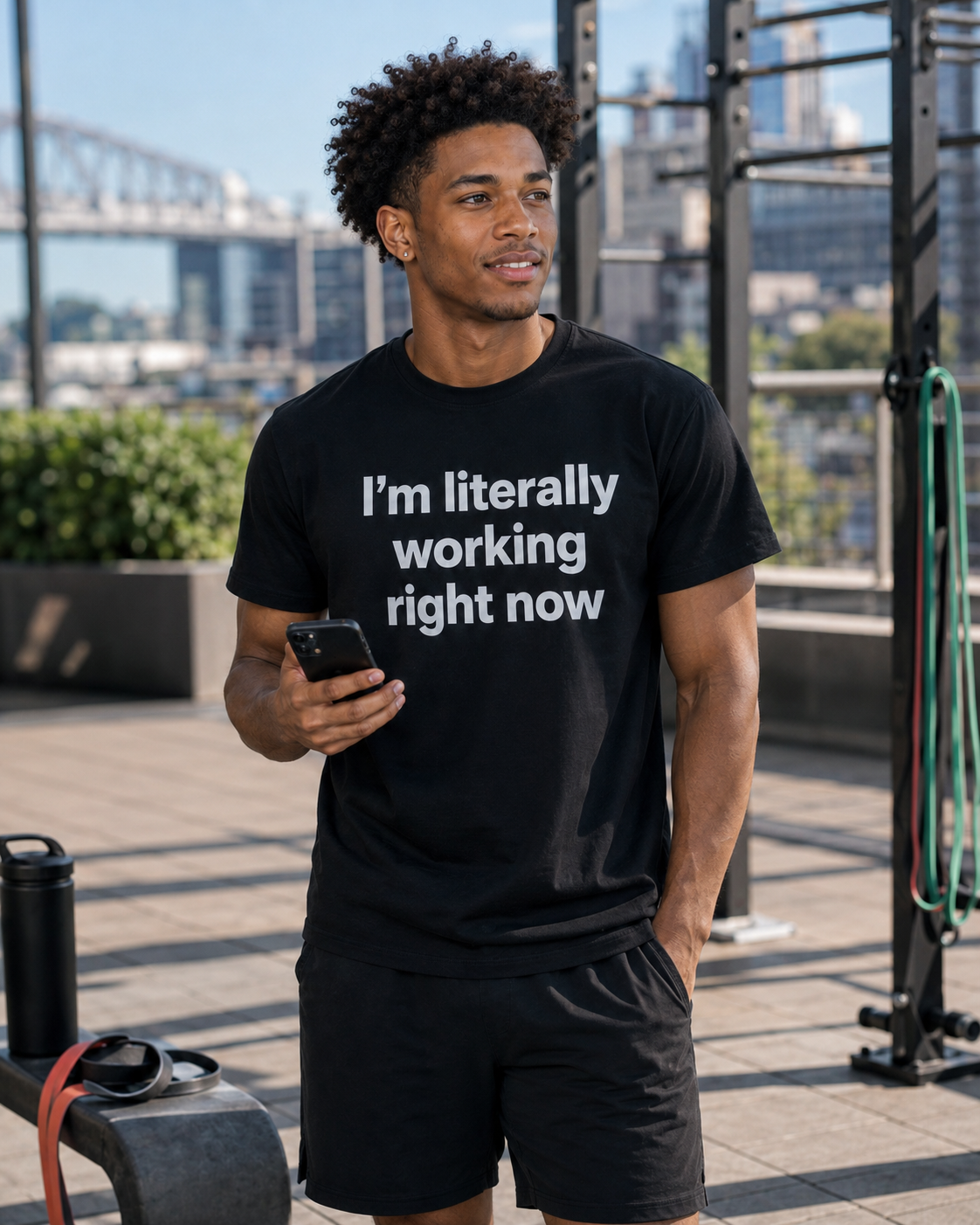 I'm Literally Working Right Now T-Shirt BLACK